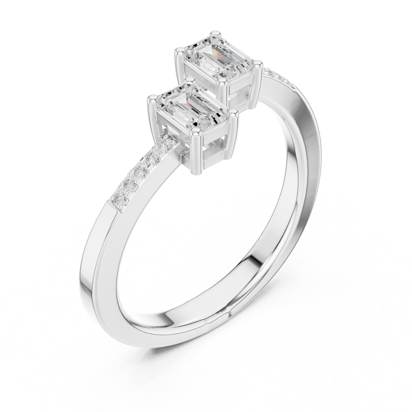 Mixed Shape Lab Grown Diamond Side Stone Ring