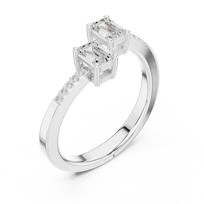 Mixed Shape Lab Grown Diamond Side Stone Ring
