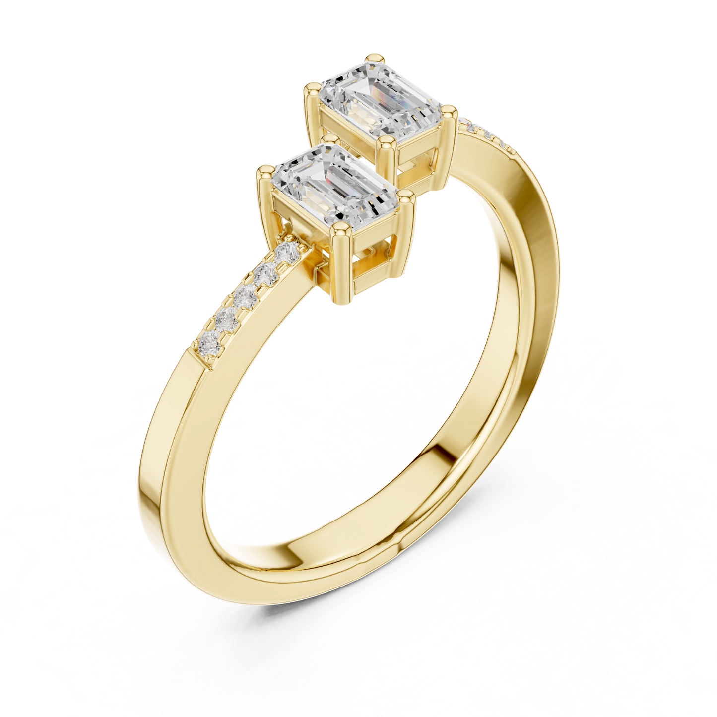 Mixed Shape Lab Grown Diamond Side Stone Ring