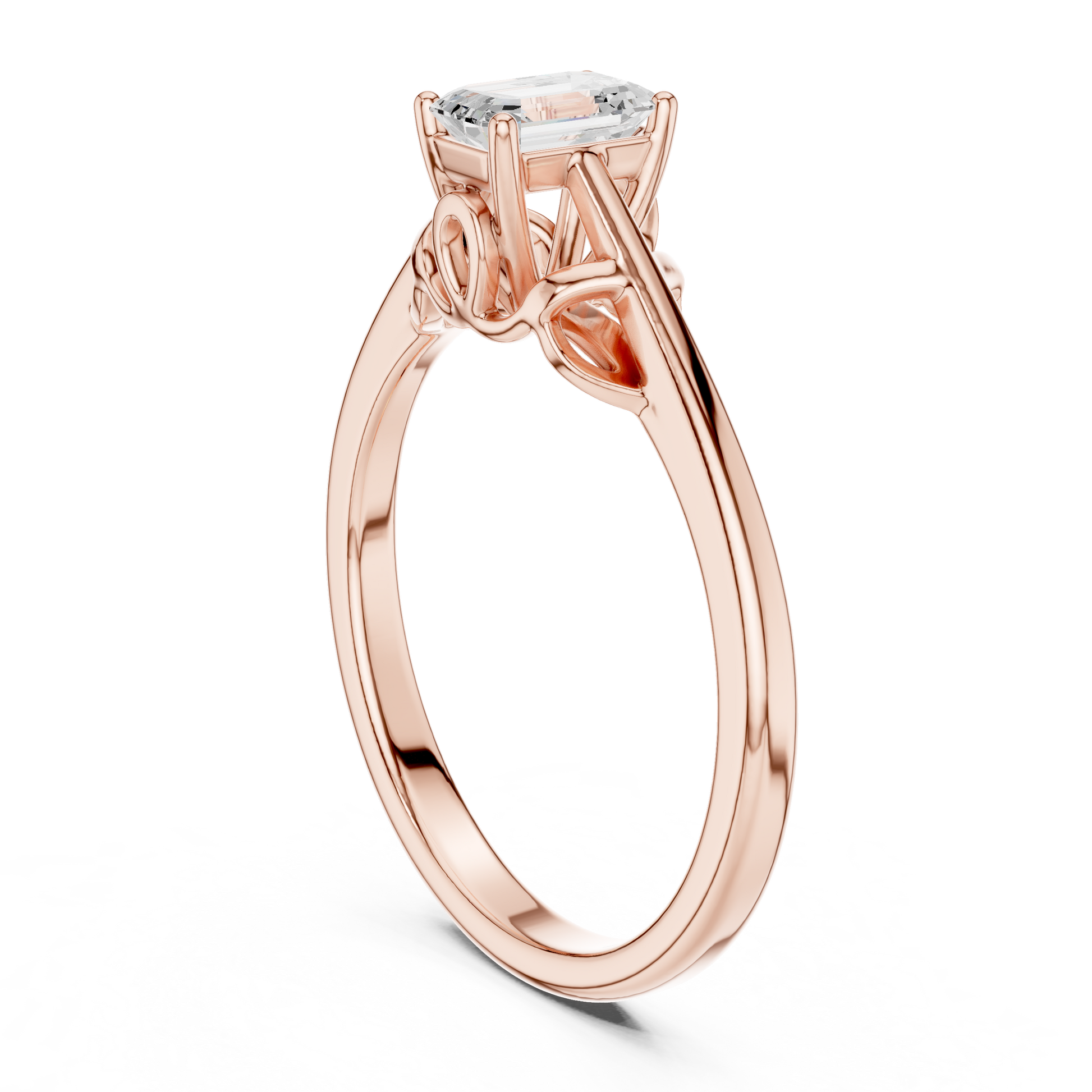 Asscher Solitaire Lab Grown Diamond Ring