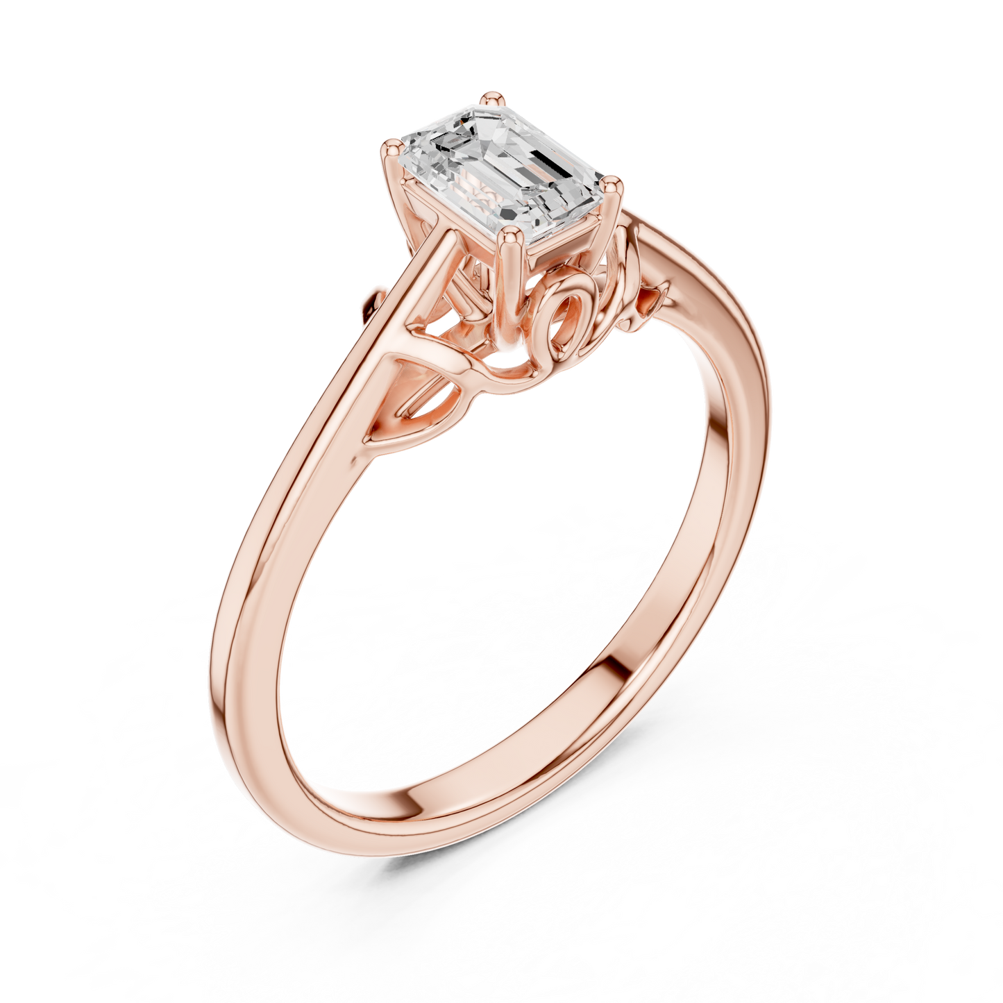 Asscher Solitaire Lab Grown Diamond Ring