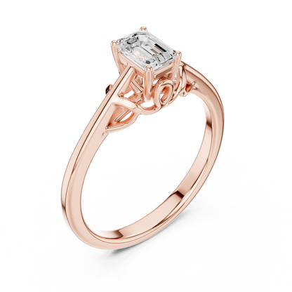 Asscher Solitaire Lab Grown Diamond Ring