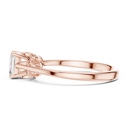 Asscher Solitaire Lab Grown Diamond Ring