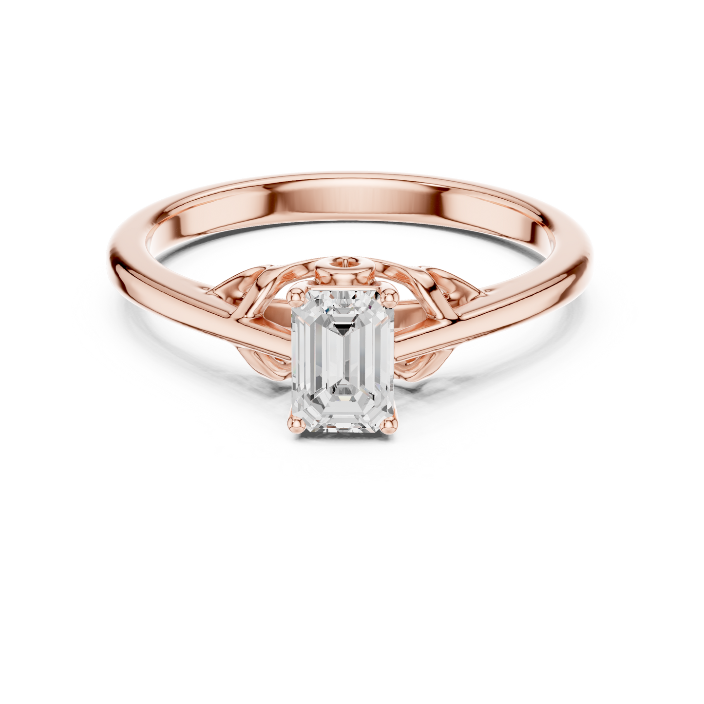 Asscher Solitaire Lab Grown Diamond Ring