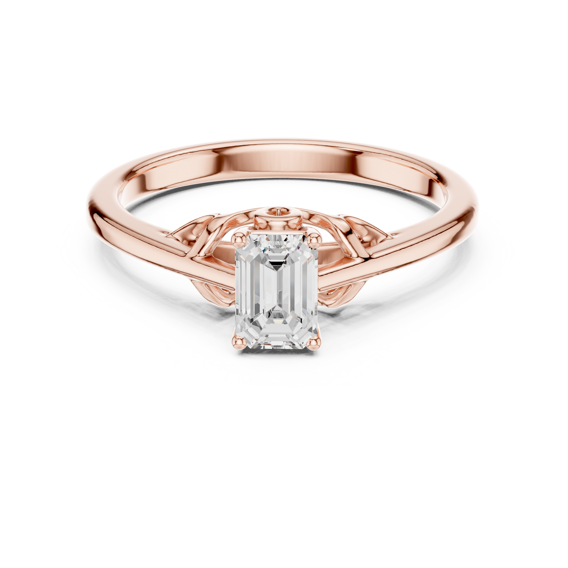 Asscher Solitaire Lab Grown Diamond Ring