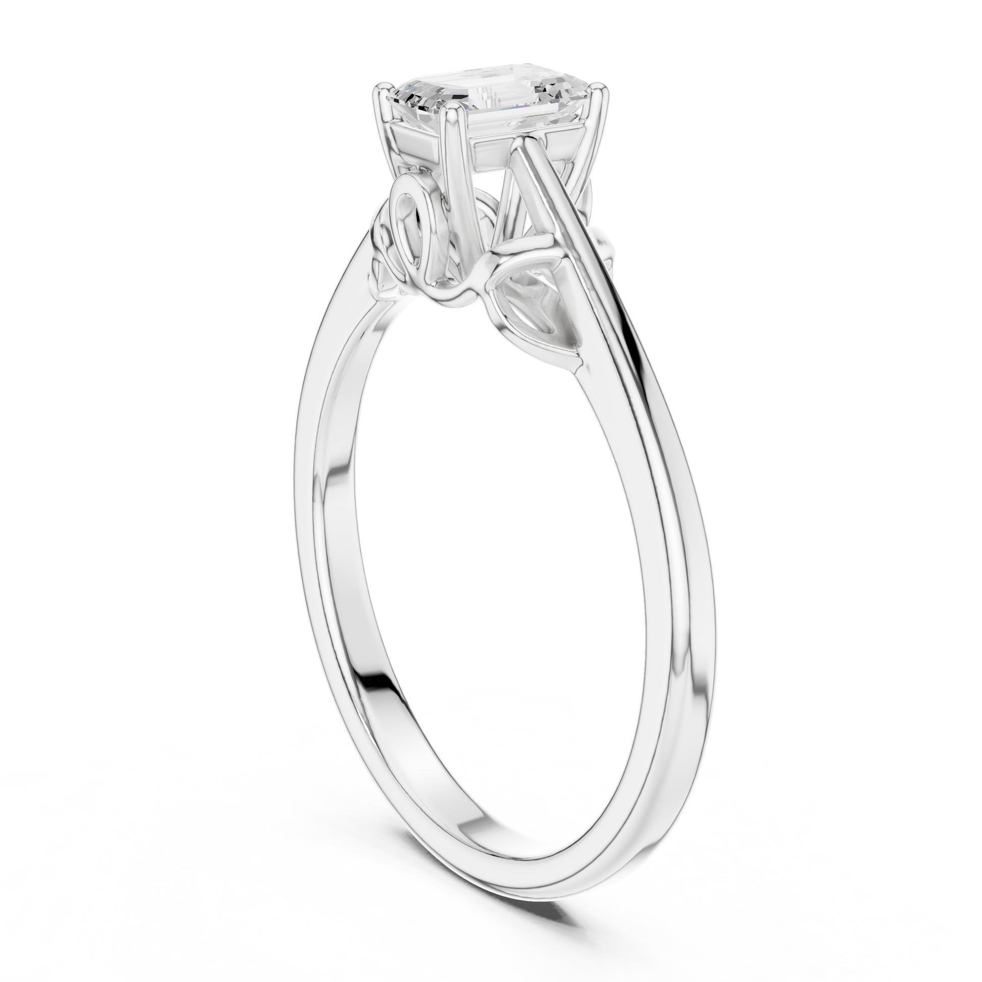 Asscher Solitaire Lab Grown Diamond Ring