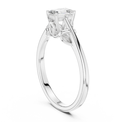 Asscher Solitaire Lab Grown Diamond Ring