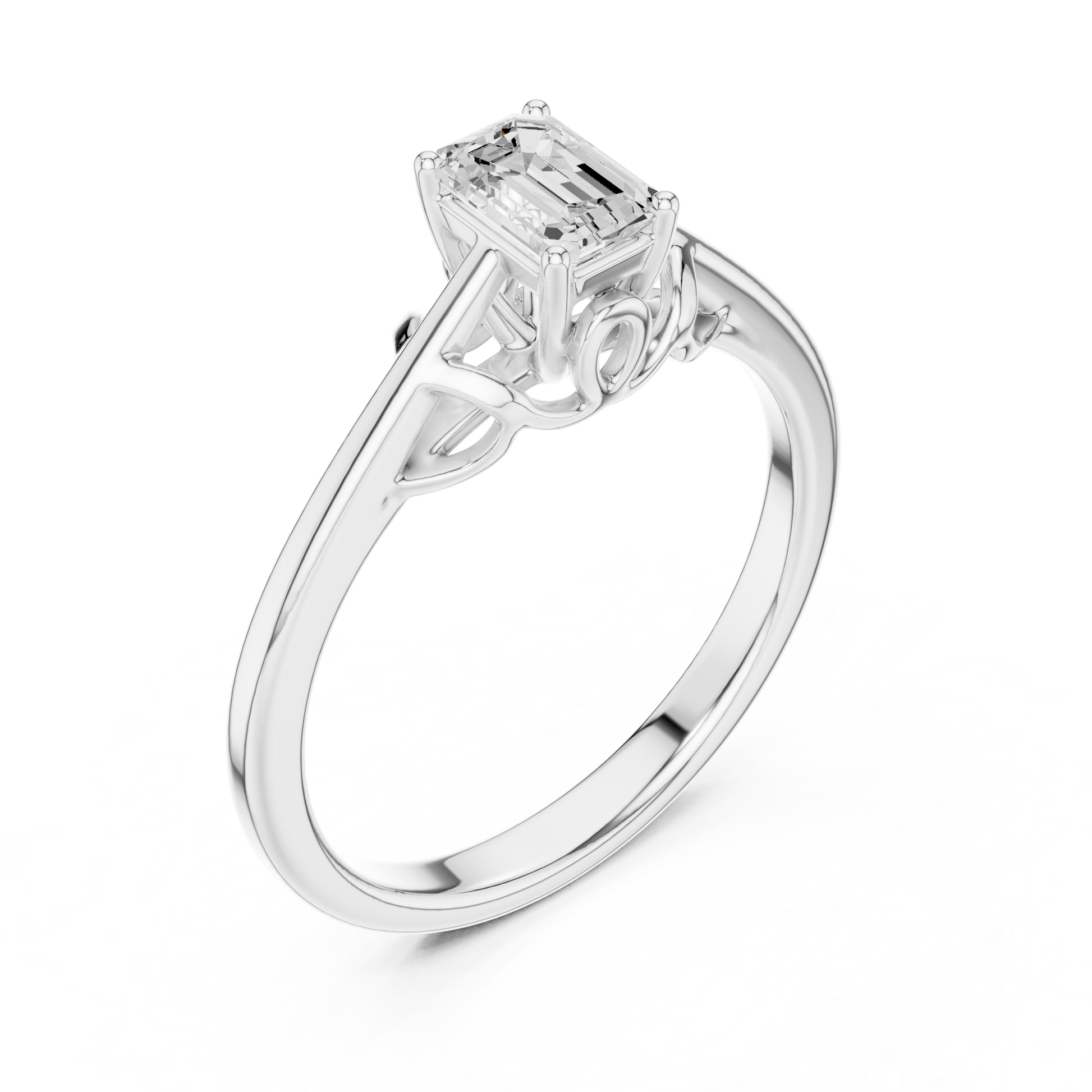 Asscher Solitaire Lab Grown Diamond Ring