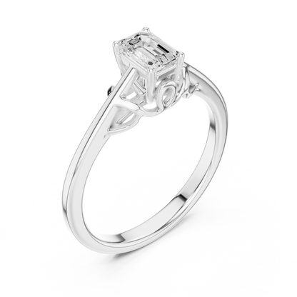 Asscher Solitaire Lab Grown Diamond Ring