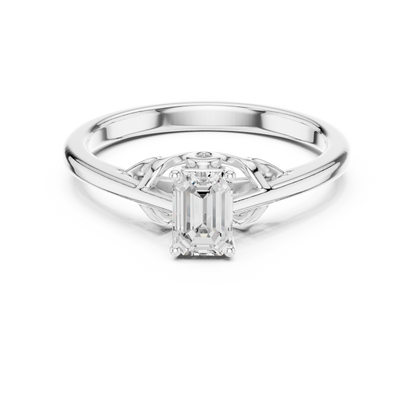 Asscher Solitaire Lab Grown Diamond Ring