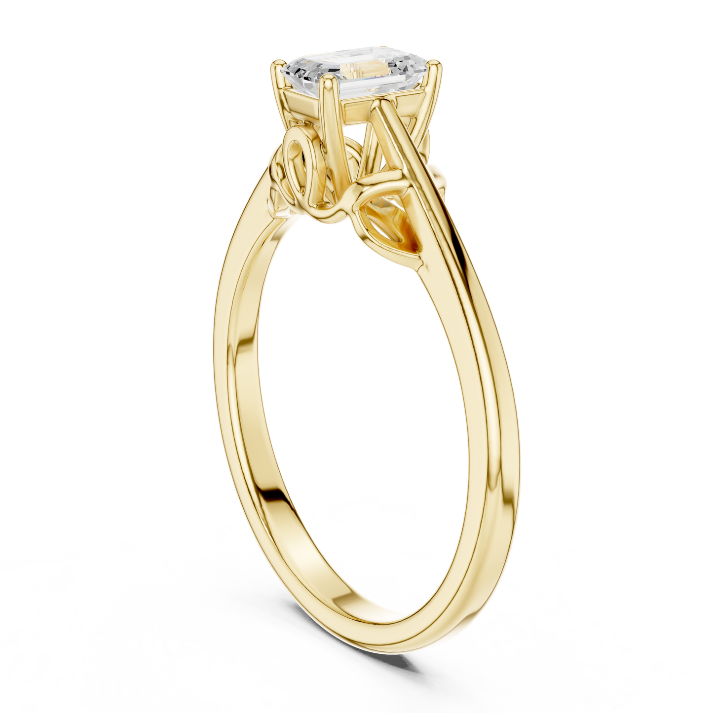 Asscher Solitaire Lab Grown Diamond Ring