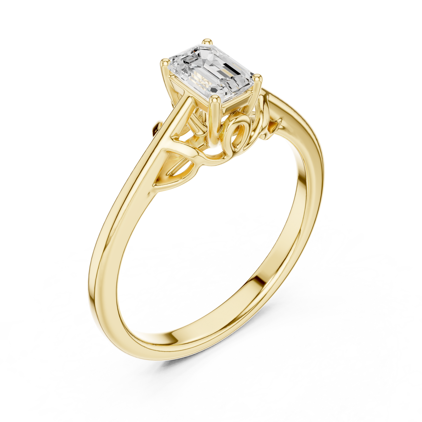 Asscher Solitaire Lab Grown Diamond Ring