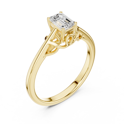 Asscher Solitaire Lab Grown Diamond Ring