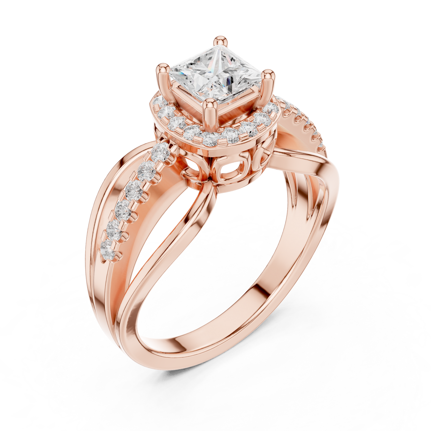 Mixed Shape Lab Grown Diamond Halo Ring