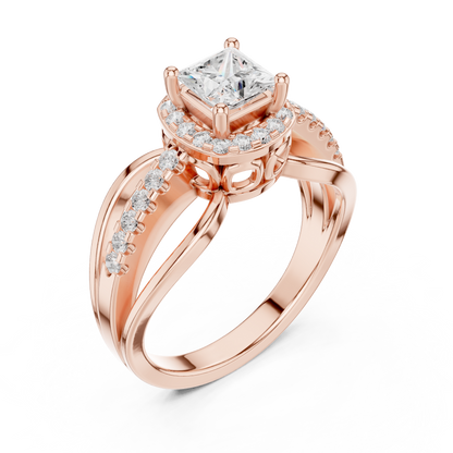 Mixed Shape Lab Grown Diamond Halo Ring
