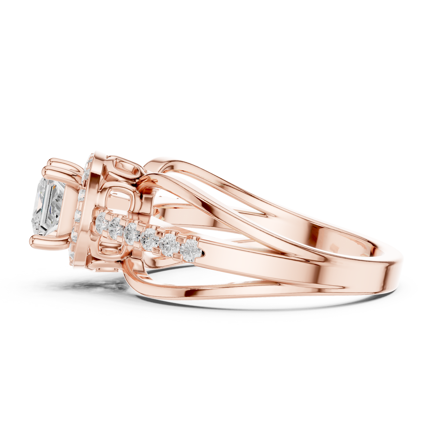 Mixed Shape Lab Grown Diamond Halo Ring