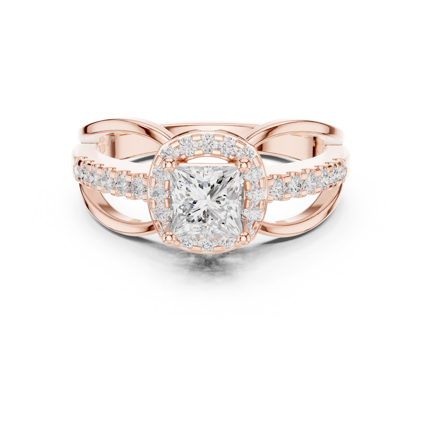 Mixed Shape Lab Grown Diamond Halo Ring