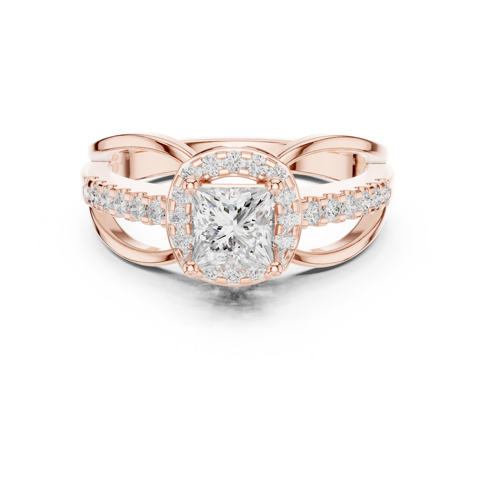 Mixed Shape Lab Grown Diamond Halo Ring