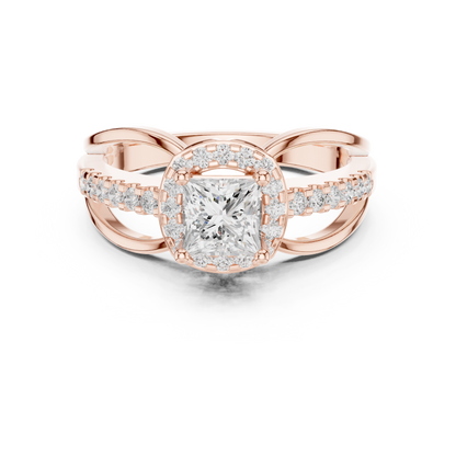 Mixed Shape Lab Grown Diamond Halo Ring