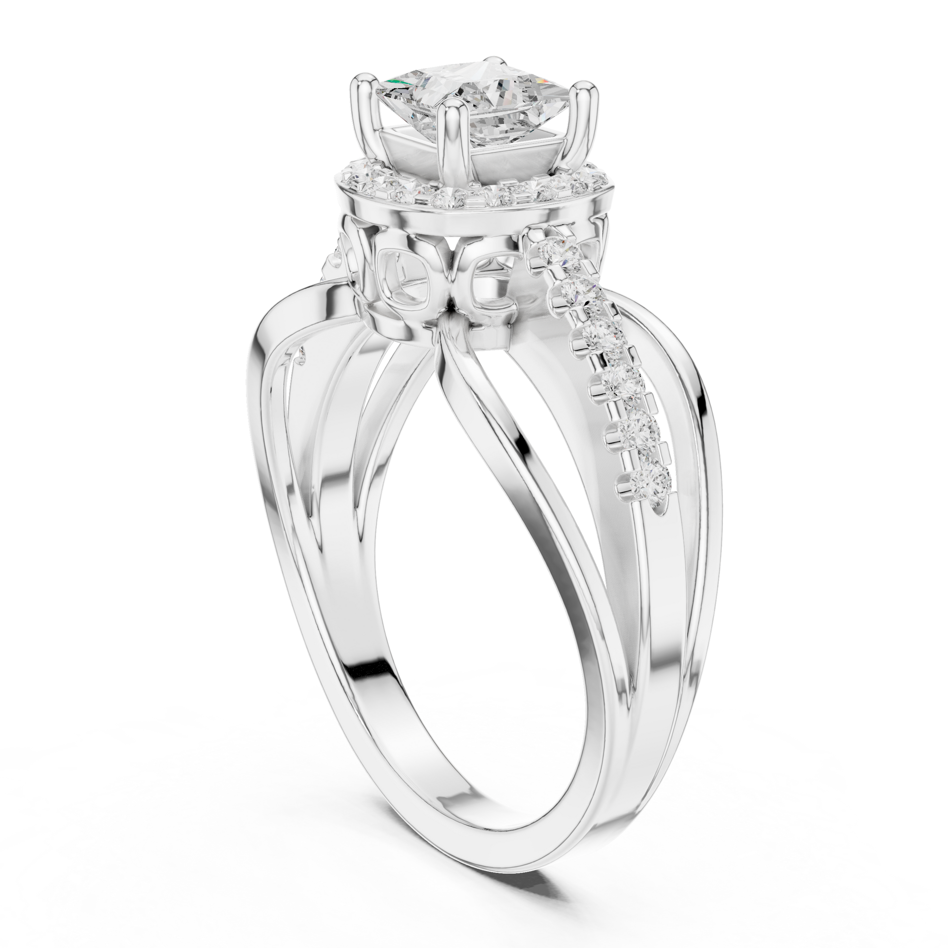 Mixed Shape Lab Grown Diamond Halo Ring