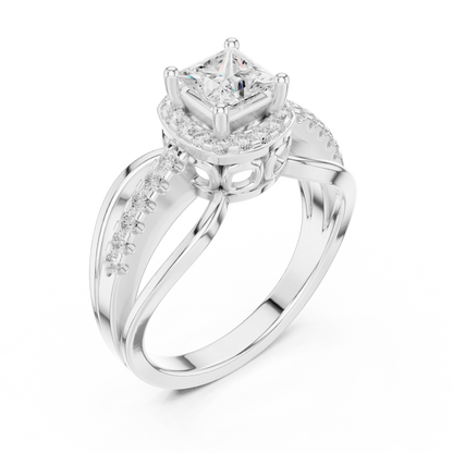 Mixed Shape Lab Grown Diamond Halo Ring