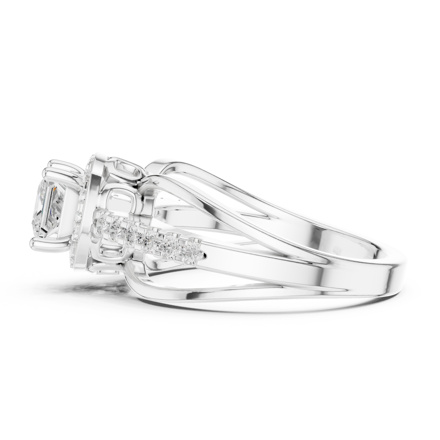 Mixed Shape Lab Grown Diamond Halo Ring