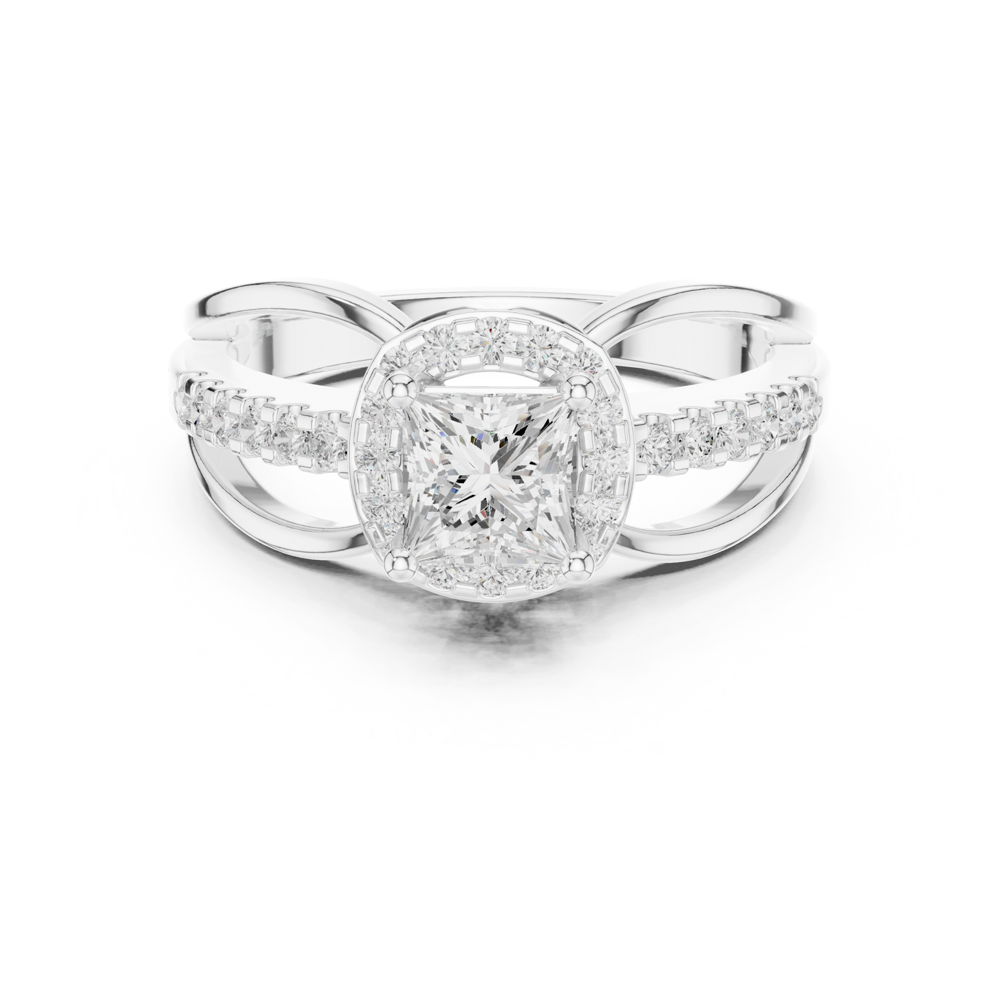 Mixed Shape Lab Grown Diamond Halo Ring