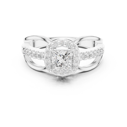 Mixed Shape Lab Grown Diamond Halo Ring