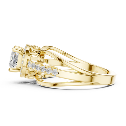 Mixed Shape Lab Grown Diamond Halo Ring