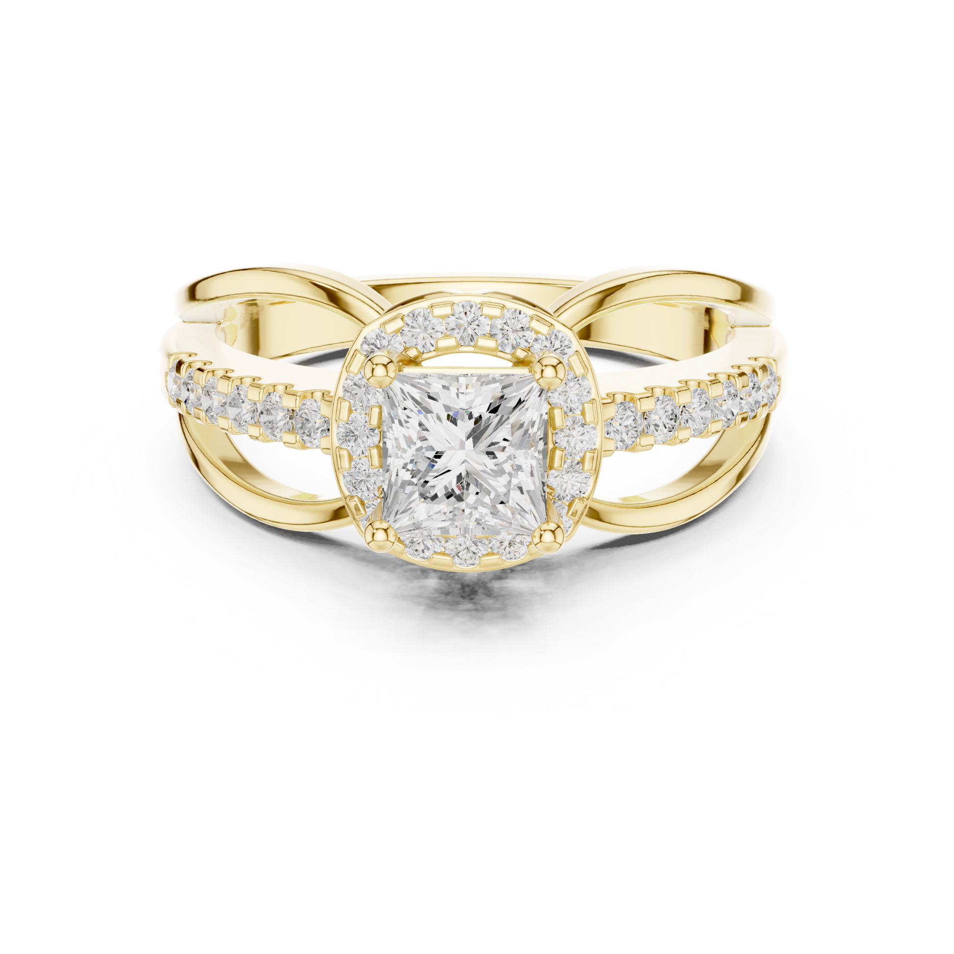 Mixed Shape Lab Grown Diamond Halo Ring