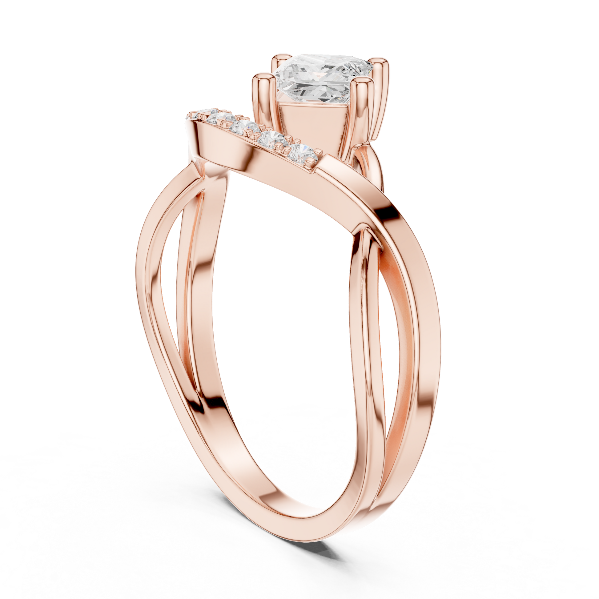 Mixed Shape Lab Grown Diamond Side Stone Ring