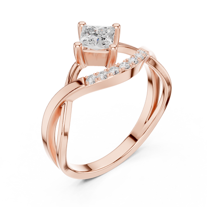 Mixed Shape Lab Grown Diamond Side Stone Ring
