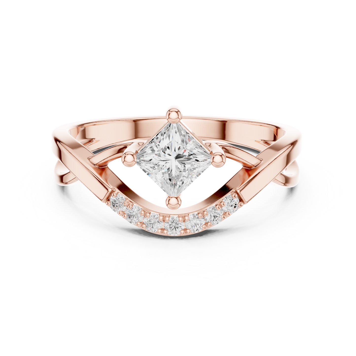 Mixed Shape Lab Grown Diamond Side Stone Ring