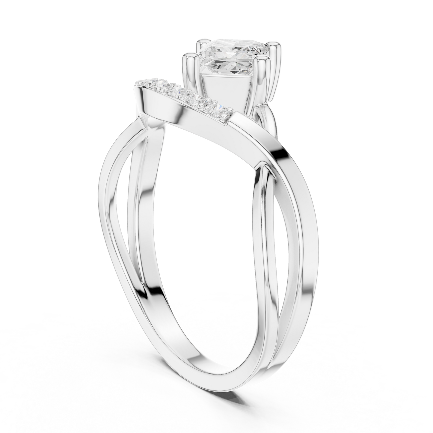 Mixed Shape Lab Grown Diamond Side Stone Ring
