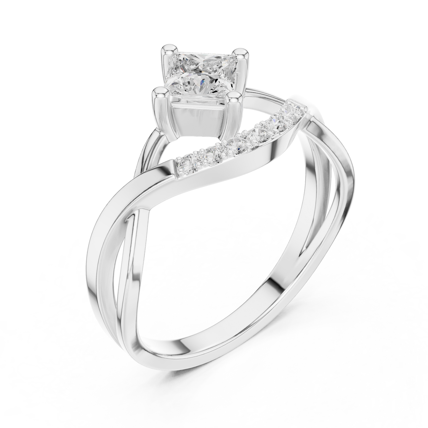 Mixed Shape Lab Grown Diamond Side Stone Ring