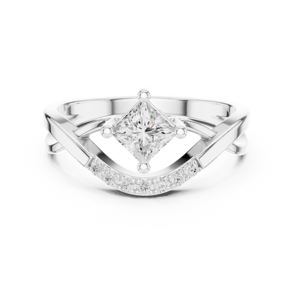 Mixed Shape Lab Grown Diamond Side Stone Ring