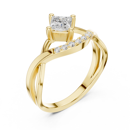 Mixed Shape Lab Grown Diamond Side Stone Ring
