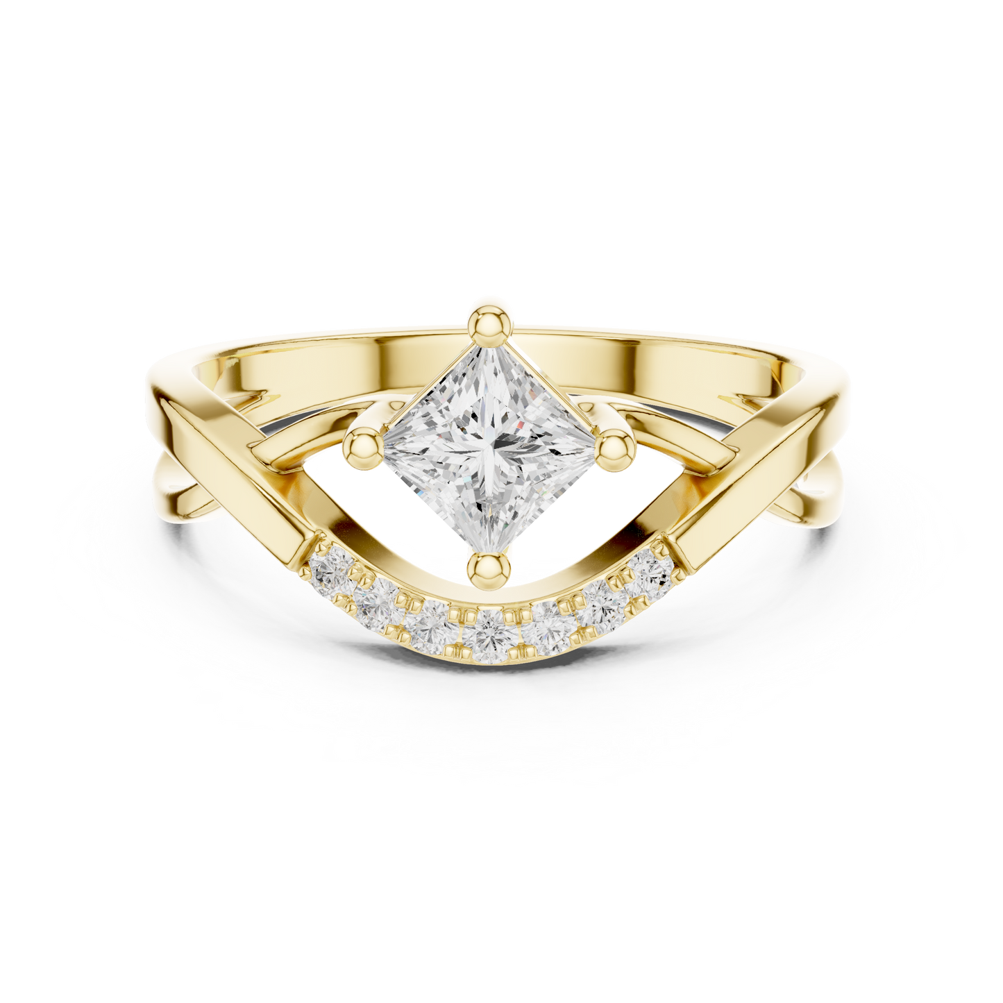 Mixed Shape Lab Grown Diamond Side Stone Ring