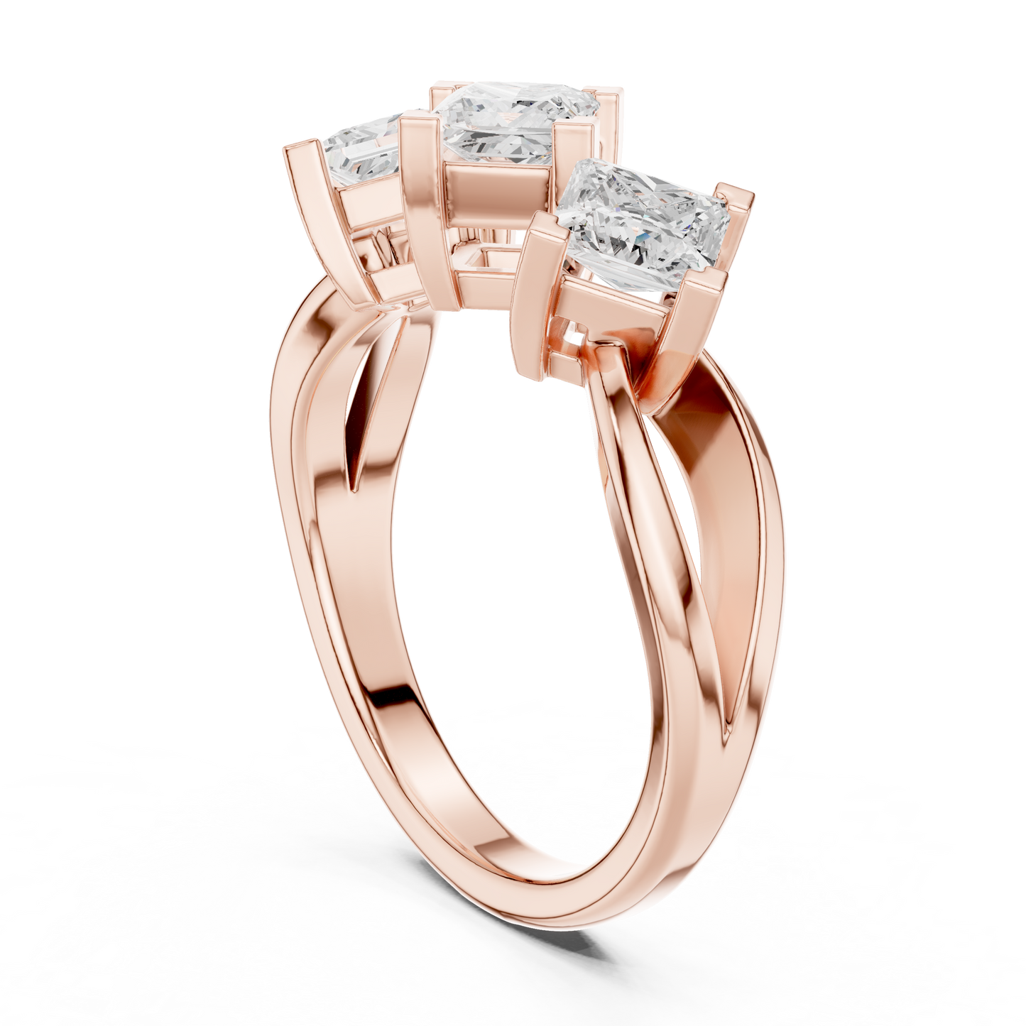 Mixed Shape Lab Grown Diamond Three Stone Ring