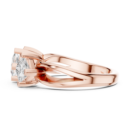 Mixed Shape Lab Grown Diamond Three Stone Ring
