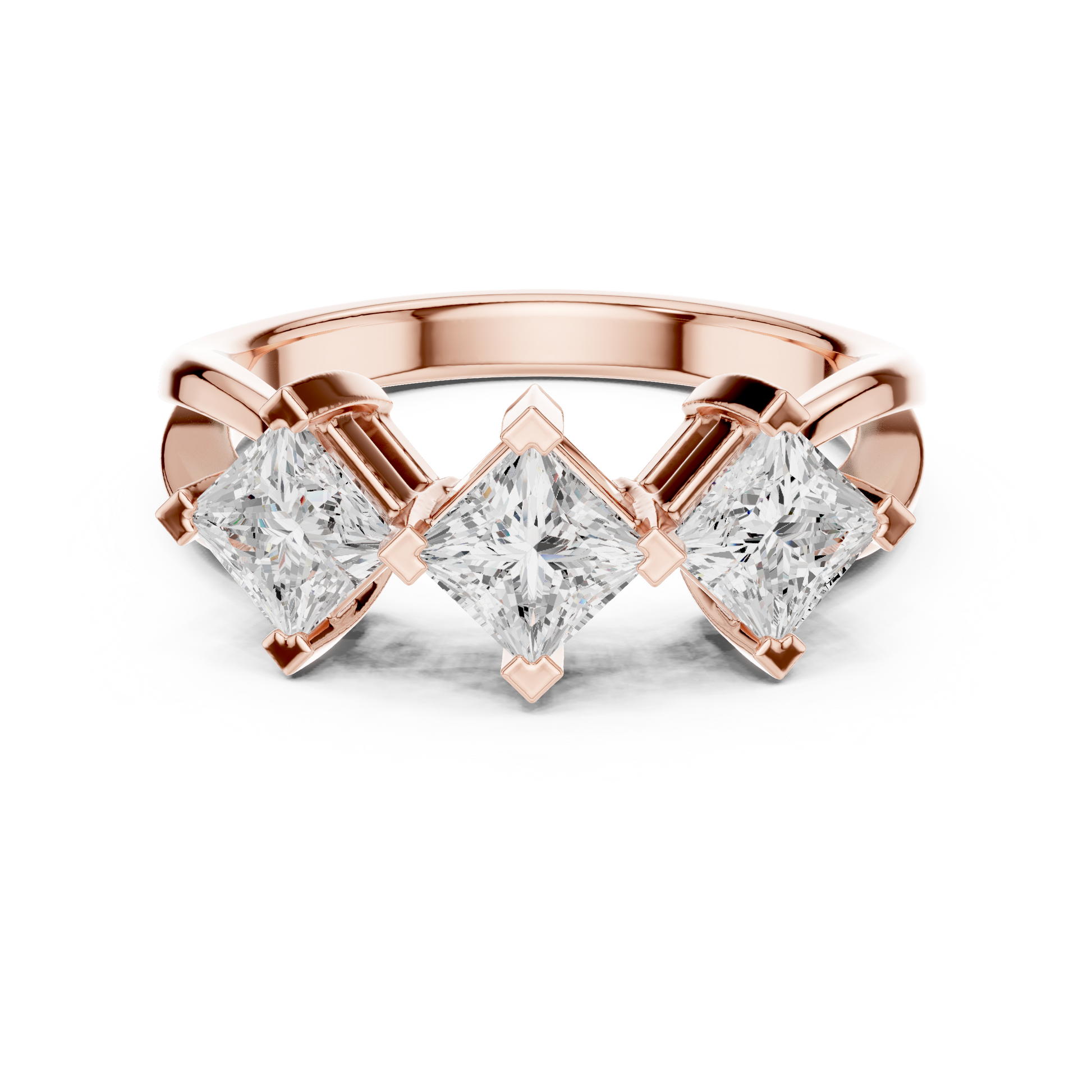 Mixed Shape Lab Grown Diamond Three Stone Ring