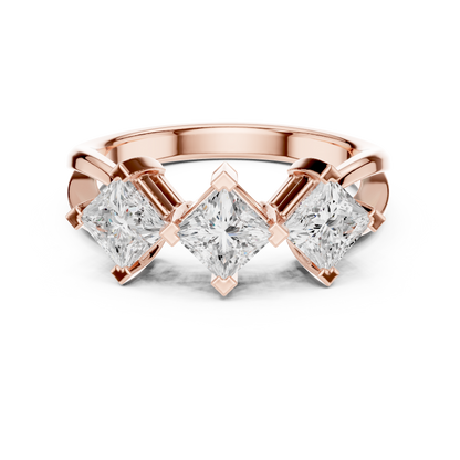 Mixed Shape Lab Grown Diamond Three Stone Ring