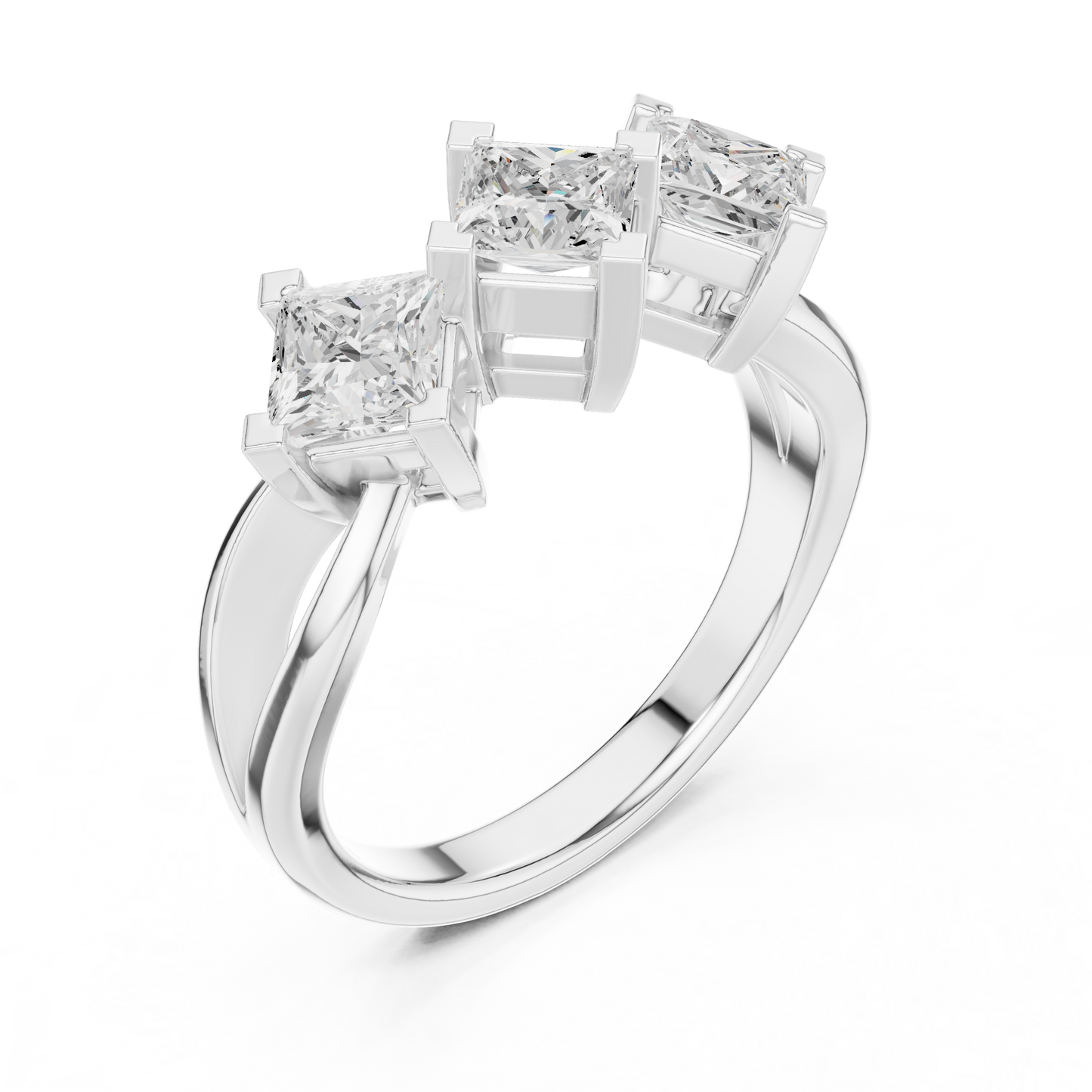 Mixed Shape Lab Grown Diamond Three Stone Ring
