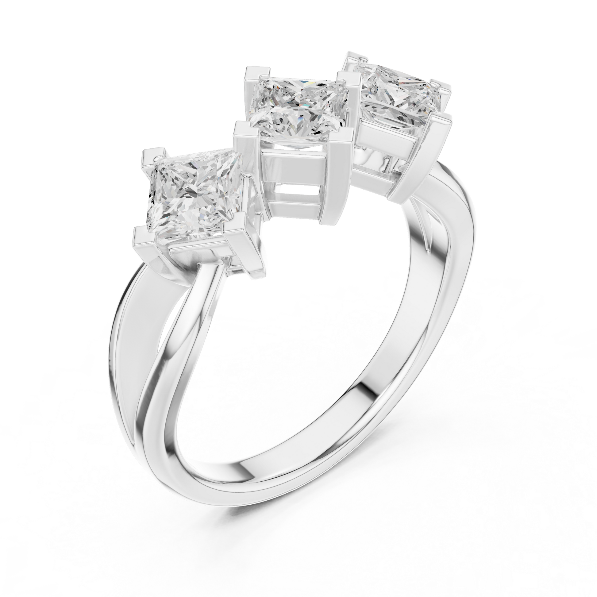 Mixed Shape Lab Grown Diamond Three Stone Ring