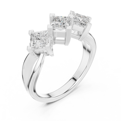 Mixed Shape Lab Grown Diamond Three Stone Ring