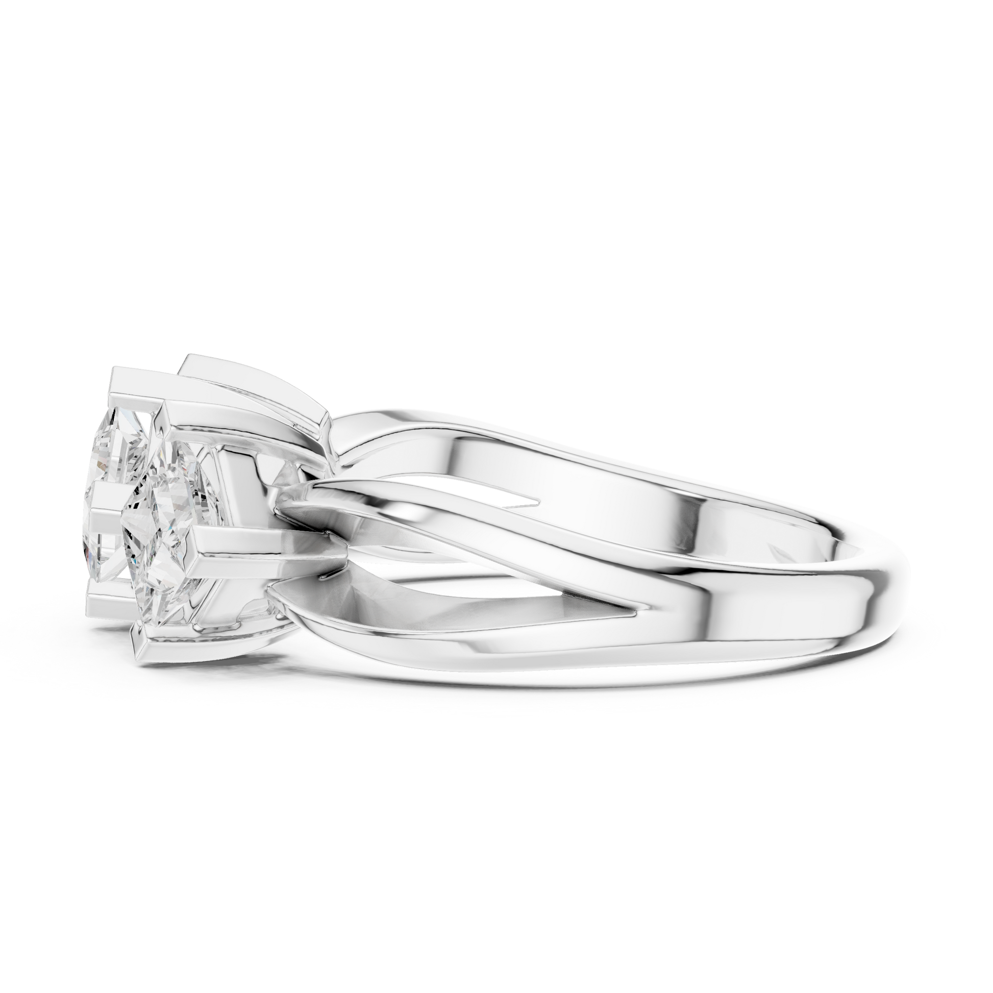 Mixed Shape Lab Grown Diamond Three Stone Ring