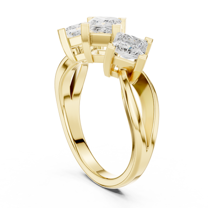 Mixed Shape Lab Grown Diamond Three Stone Ring