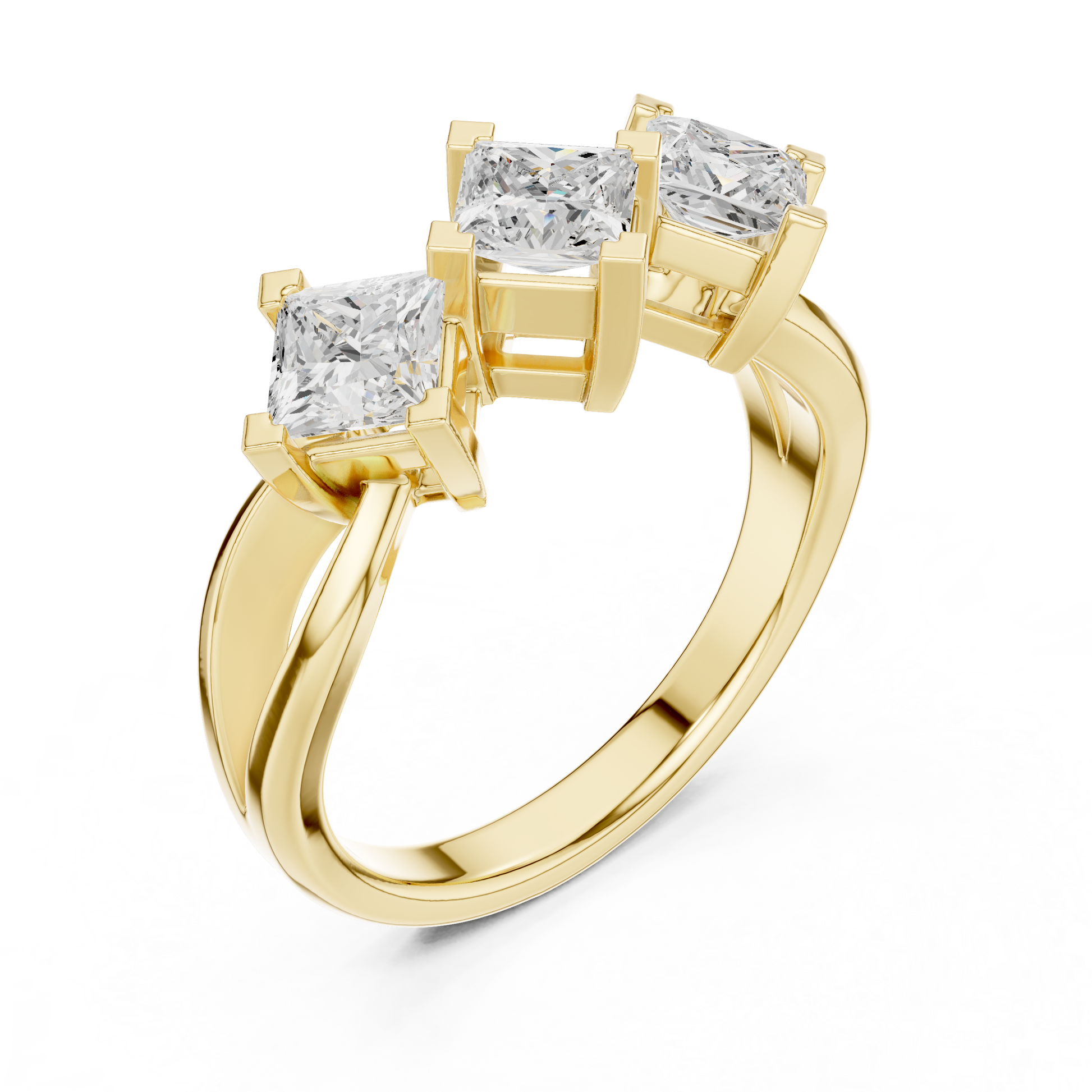 Mixed Shape Lab Grown Diamond Three Stone Ring