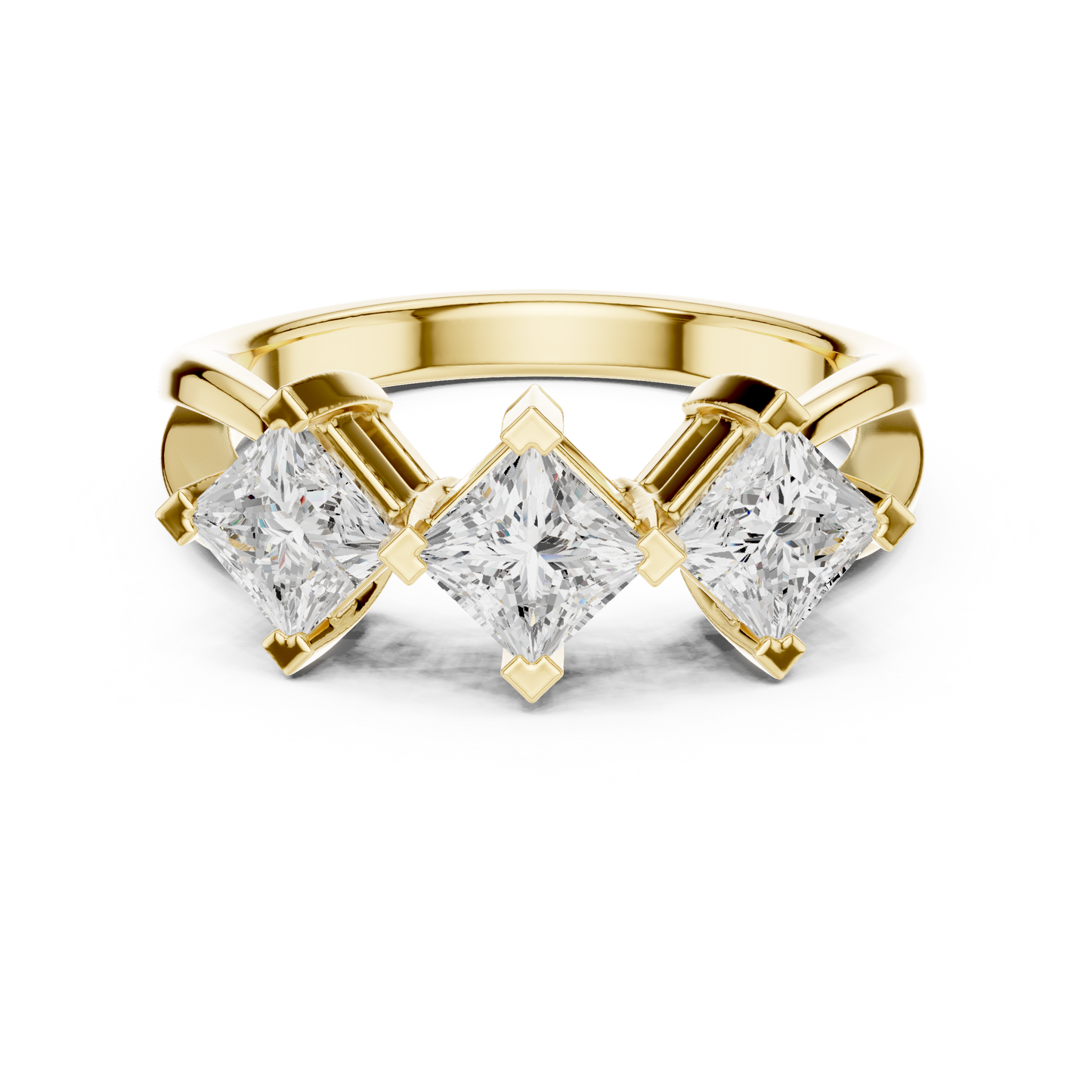 Mixed Shape Lab Grown Diamond Three Stone Ring
