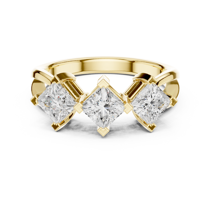 Mixed Shape Lab Grown Diamond Three Stone Ring